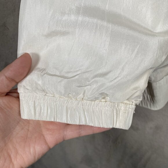 Vintage 80s 100% Silk Track Jacket XL Gold Embroidery Retro Bowling Roller Disco - Picture 8 of 14